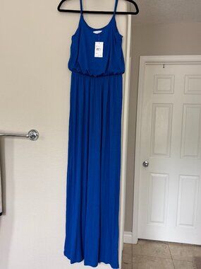 NWT - Lush Spaghetti Strap Maxi Dress - Royal Blue, Size S